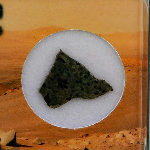 Mars Rock Martian Meteorite Amgala 001 Shergottite Olivine-Phyric Display - Fossil Age Minerals