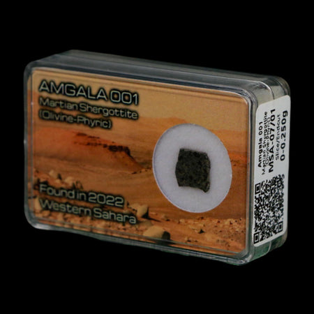 Mars Rock Martian Meteorite Amgala 001 Shergottite Olivine-Phyric Display