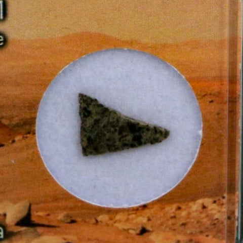 Mars Rock Martian Meteorite Amgala 001 Shergottite Olivine-Phyric Display - Fossil Age Minerals