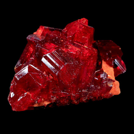 Pruskite Ruby Red Crystals on Matrix From Poland Specimen Shiny Lustrous 