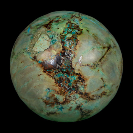 XL 58MM Polished Chrysocolla And Malachite Mineral Sphere Peru