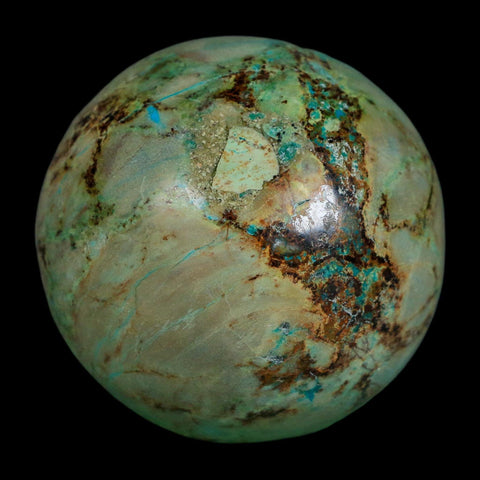 XL 58MM Polished Chrysocolla And Malachite Mineral Sphere Peru - Fossil Age Minerals