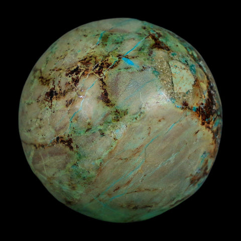 XL 58MM Polished Chrysocolla And Malachite Mineral Sphere Peru - Fossil Age Minerals