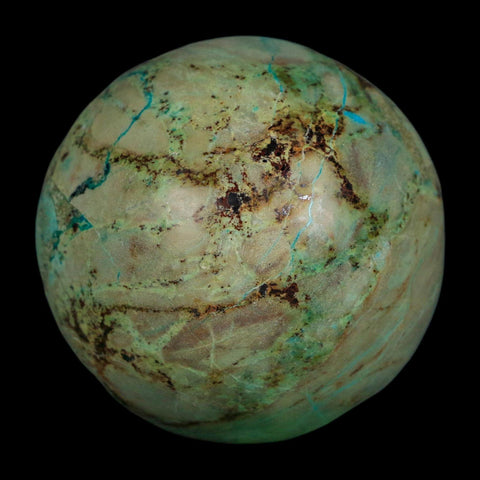 XL 58MM Polished Chrysocolla And Malachite Mineral Sphere Peru - Fossil Age Minerals
