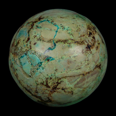 XL 58MM Polished Chrysocolla And Malachite Mineral Sphere Peru - Fossil Age Minerals