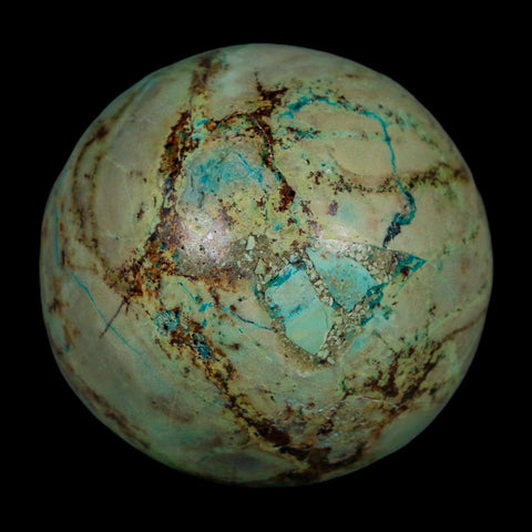 XL 58MM Polished Chrysocolla And Malachite Mineral Sphere Peru - Fossil Age Minerals