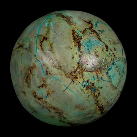 XL 58MM Polished Chrysocolla And Malachite Mineral Sphere Peru - Fossil Age Minerals