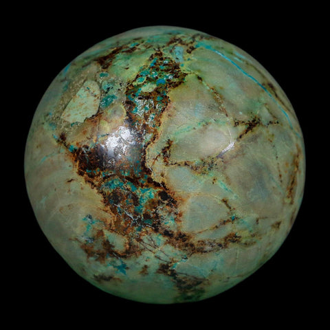 XL 58MM Polished Chrysocolla And Malachite Mineral Sphere Peru - Fossil Age Minerals