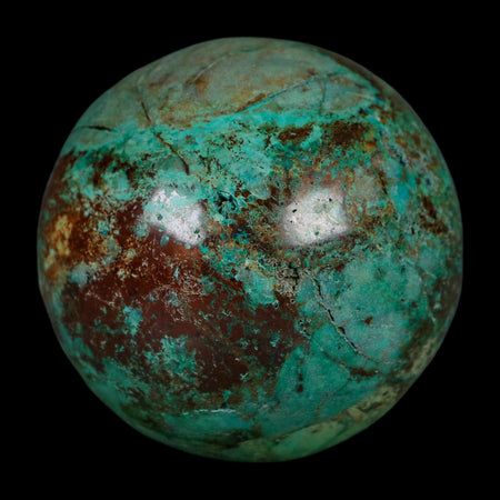 XL 59MM Polished Chrysocolla And Malachite Mineral Sphere Peru