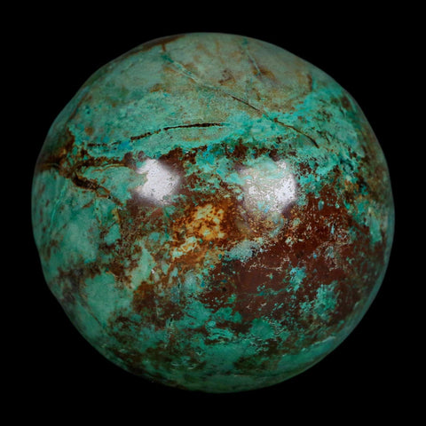 XL 59MM Polished Chrysocolla And Malachite Mineral Sphere Peru - Fossil Age Minerals