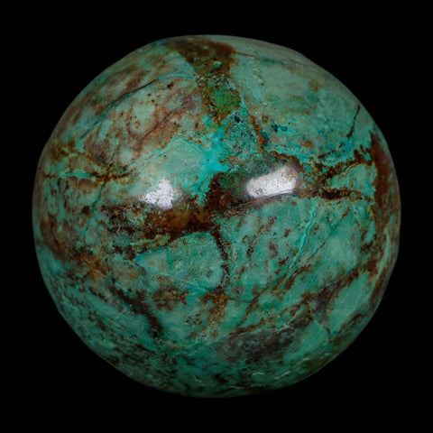 XL 59MM Polished Chrysocolla And Malachite Mineral Sphere Peru - Fossil Age Minerals