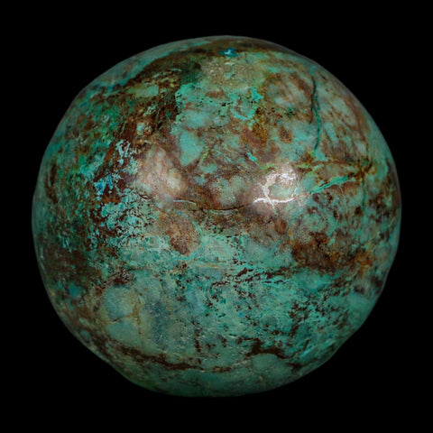 XL 59MM Polished Chrysocolla And Malachite Mineral Sphere Peru - Fossil Age Minerals