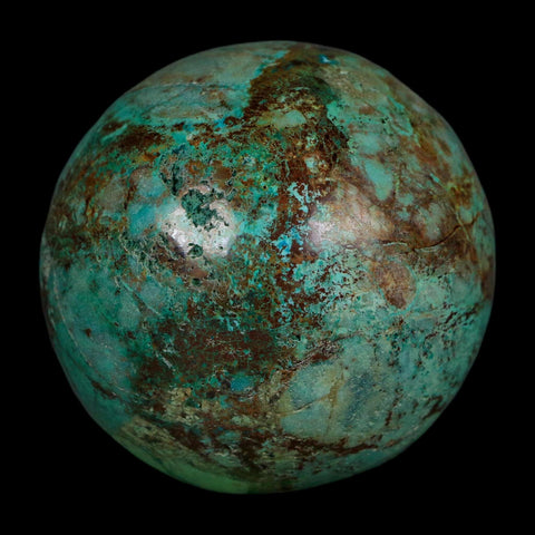 XL 59MM Polished Chrysocolla And Malachite Mineral Sphere Peru - Fossil Age Minerals