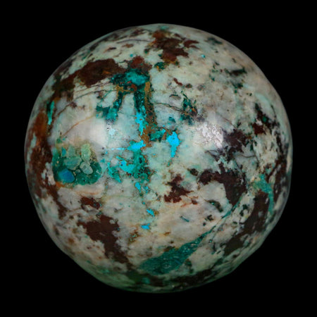 XL 64MM Polished Chrysocolla, Malachite, Crystal Mineral Sphere Peru