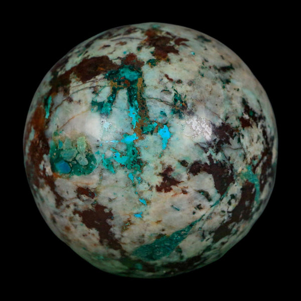 XL 64MM Polished Chrysocolla, Malachite, Crystal Mineral Sphere Peru