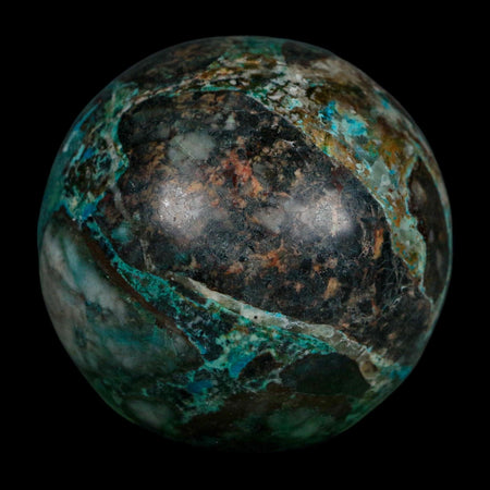 XL 61MM Polished Chrysocolla, Malachite, Crystal Mineral Sphere Peru