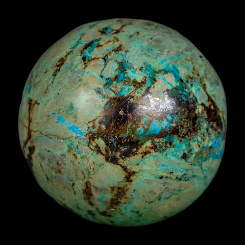 XL 57MM Polished Chrysocolla And Malachite Mineral Sphere Peru - Fossil Age Minerals