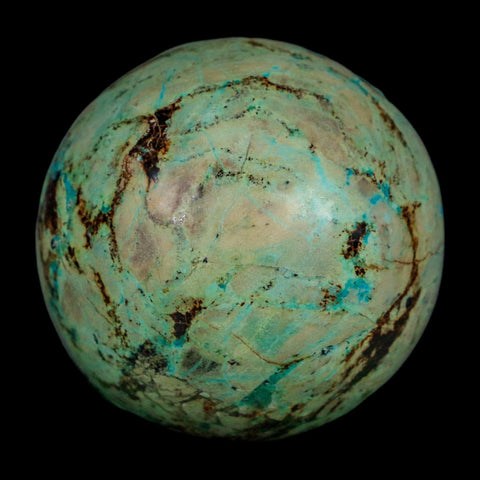 XL 57MM Polished Chrysocolla And Malachite Mineral Sphere Peru - Fossil Age Minerals