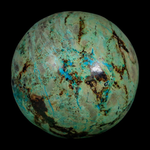 XL 57MM Polished Chrysocolla And Malachite Mineral Sphere Peru - Fossil Age Minerals