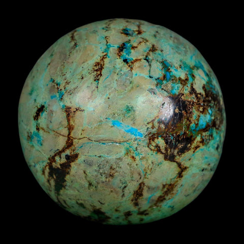 XL 57MM Polished Chrysocolla And Malachite Mineral Sphere Peru - Fossil Age Minerals