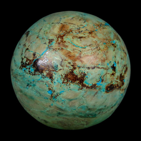 XL 62MM Polished Chrysocolla And Malachite Mineral Sphere Peru - Fossil Age Minerals