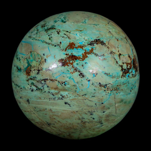 XL 62MM Polished Chrysocolla And Malachite Mineral Sphere Peru - Fossil Age Minerals