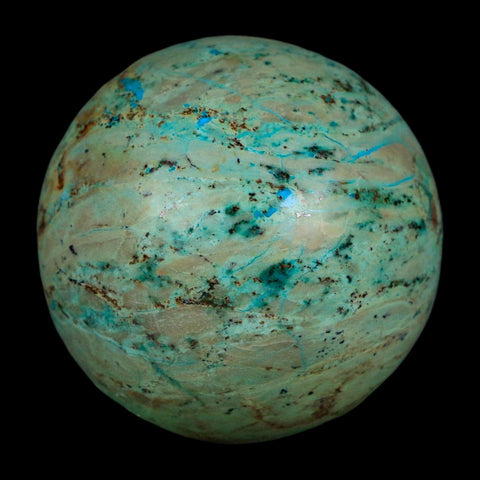 XL 62MM Polished Chrysocolla And Malachite Mineral Sphere Peru - Fossil Age Minerals
