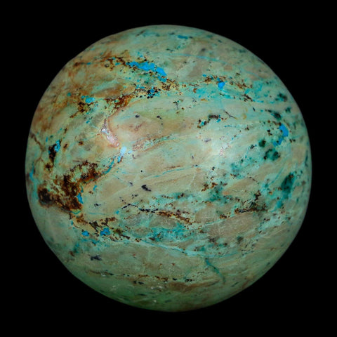 XL 62MM Polished Chrysocolla And Malachite Mineral Sphere Peru - Fossil Age Minerals