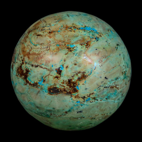 XL 62MM Polished Chrysocolla And Malachite Mineral Sphere Peru - Fossil Age Minerals