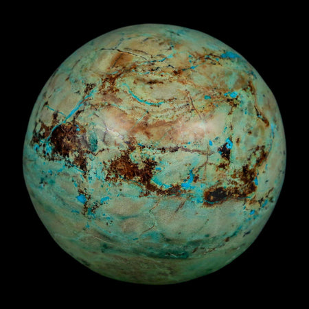 XL 62MM Polished Chrysocolla And Malachite Mineral Sphere Peru
