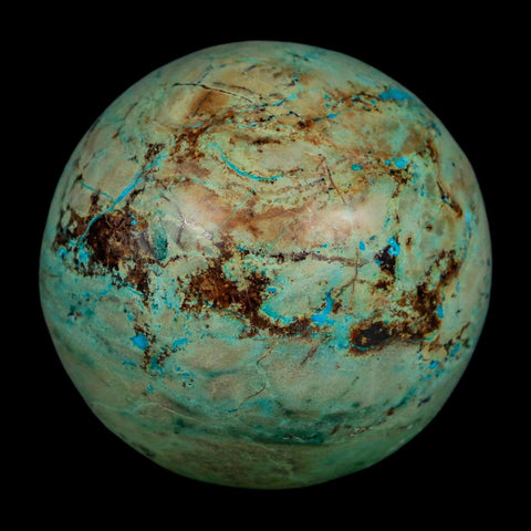 XL 62MM Polished Chrysocolla And Malachite Mineral Sphere Peru - Fossil Age Minerals