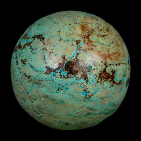 XL 62MM Polished Chrysocolla And Malachite Mineral Sphere Peru - Fossil Age Minerals
