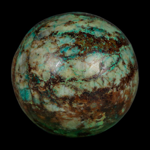 XL 62MM Polished Chrysocolla And Malachite Mineral Sphere Peru - Fossil Age Minerals