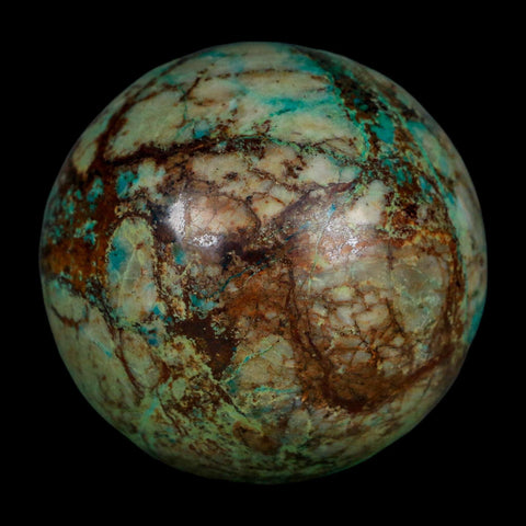 XL 62MM Polished Chrysocolla And Malachite Mineral Sphere Peru - Fossil Age Minerals