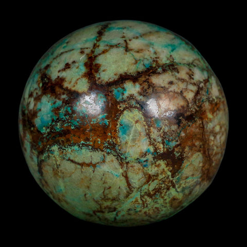 XL 62MM Polished Chrysocolla And Malachite Mineral Sphere Peru - Fossil Age Minerals
