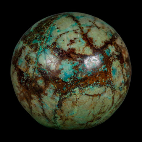 XL 62MM Polished Chrysocolla And Malachite Mineral Sphere Peru - Fossil Age Minerals