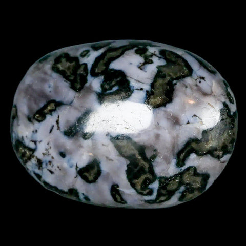 2.1" Natural Gabbro Polished Palm Stone Mineral Calcium Plagioclase Madagascar - Fossil Age Minerals