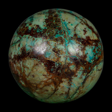 XL 62MM Polished Chrysocolla And Malachite Mineral Sphere Peru