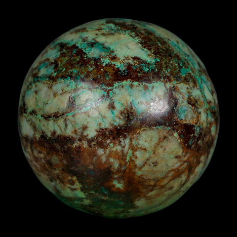 XL 62MM Polished Chrysocolla And Malachite Mineral Sphere Peru - Fossil Age Minerals
