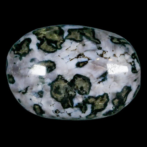 2.1" Natural Gabbro Polished Palm Stone Mineral Calcium Plagioclase Madagascar - Fossil Age Minerals