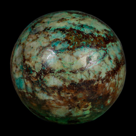 XL 62MM Polished Chrysocolla And Malachite Mineral Sphere Peru - Fossil Age Minerals