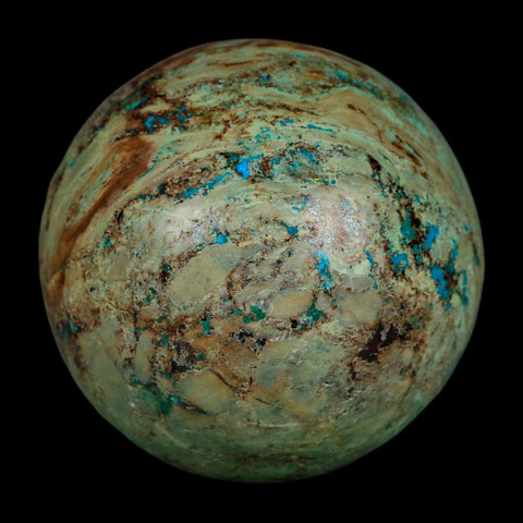 XL 59MM Polished Chrysocolla And Malachite Mineral Sphere Peru - Fossil Age Minerals