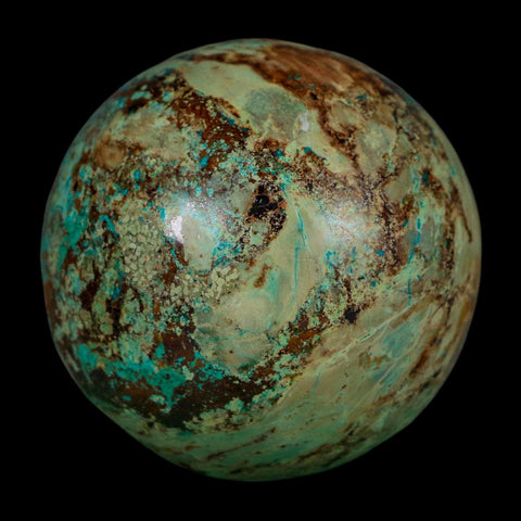 XL 59MM Polished Chrysocolla And Malachite Mineral Sphere Peru - Fossil Age Minerals