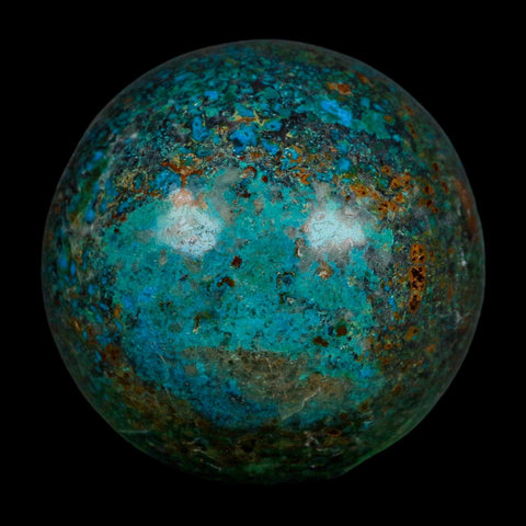 XL 59MM Polished Chrysocolla And Malachite Mineral Sphere Peru - Fossil Age Minerals