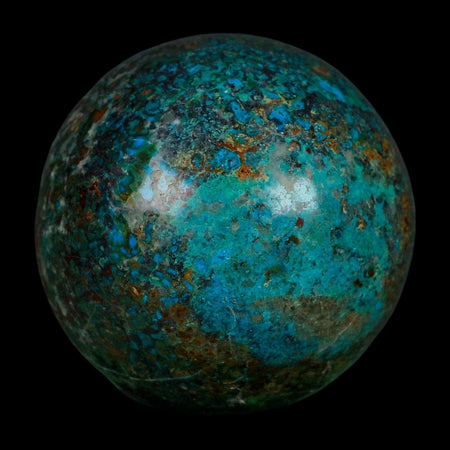XL 59MM Polished Chrysocolla And Malachite Mineral Sphere Peru