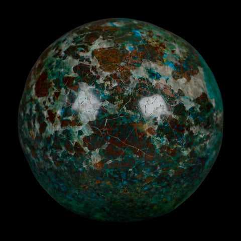 XL 59MM Polished Chrysocolla And Malachite Mineral Sphere Peru - Fossil Age Minerals