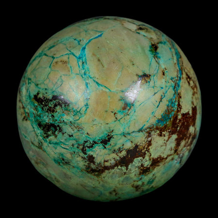 XL 63MM Polished Chrysocolla And Malachite Mineral Sphere Peru