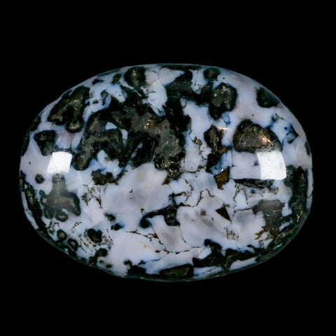 2.2" Natural Gabbro Polished Palm Stone Mineral Calcium Plagioclase Madagascar - Fossil Age Minerals