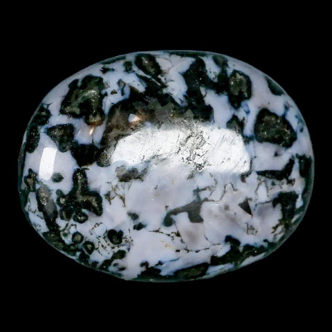 2.2" Natural Gabbro Polished Palm Stone Mineral Calcium Plagioclase Madagascar - Fossil Age Minerals
