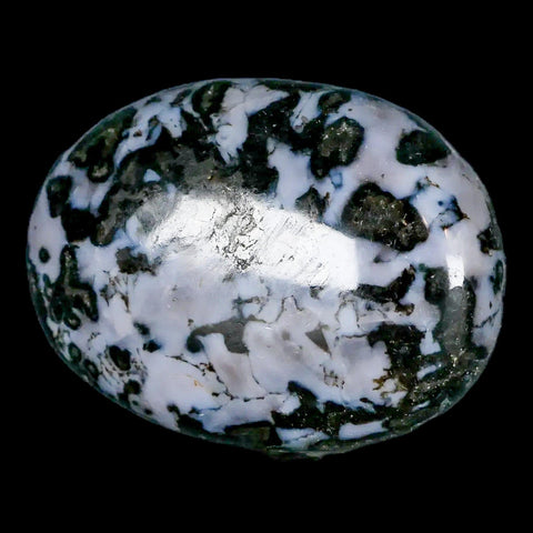 2.2" Natural Gabbro Polished Palm Stone Mineral Calcium Plagioclase Madagascar - Fossil Age Minerals